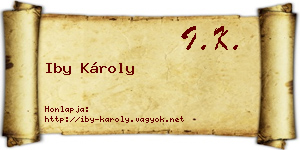 Iby Károly névjegykártya