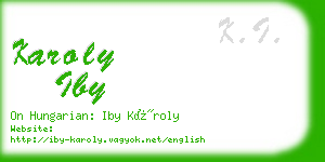 karoly iby business card